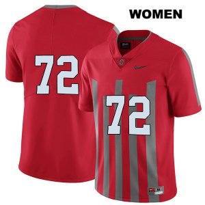 Women's NCAA Ohio State Buckeyes Tommy Togiai #72 College Stitched Elite No Name Authentic Nike Red Football Jersey ED20M16JM